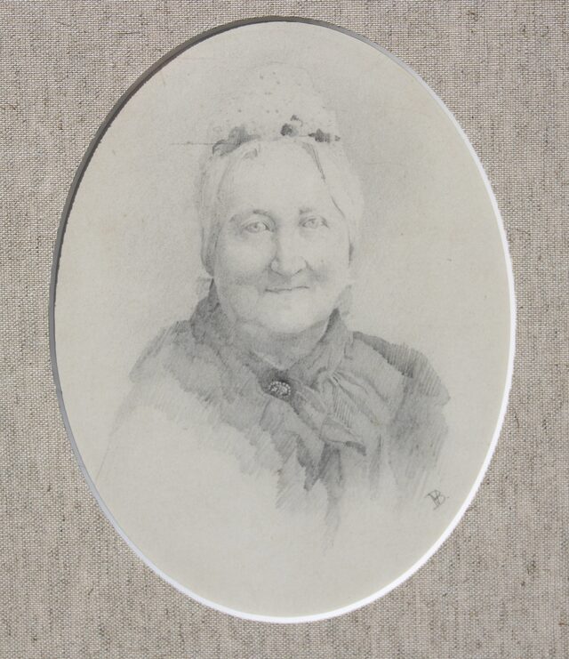 Fine Pencil Portrait of Victorian Lady by Nathaniel Hughes John Baird