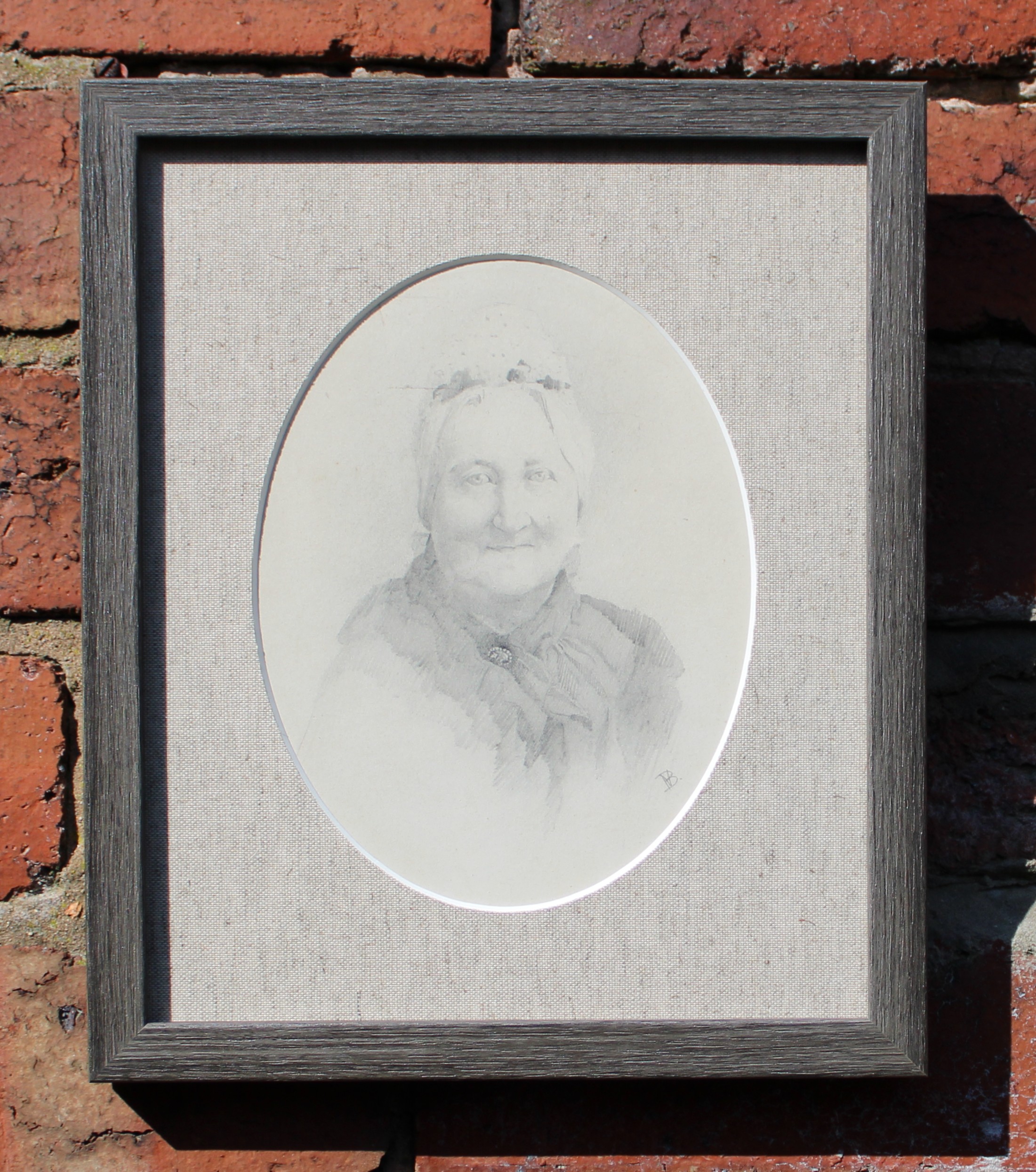 Fine Pencil Portrait of Victorian Lady by Nathaniel Hughes John Baird