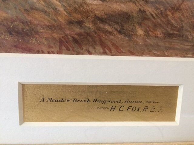 A Meadow Brook Hampshire 1902 by Henry Charles Fox (HC Fox)