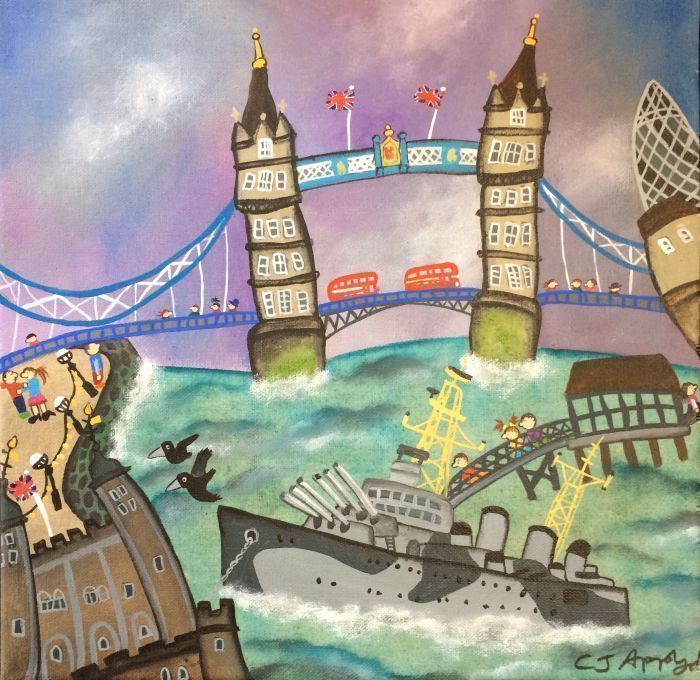 Ravens at the Tower by Caroline Appleyard