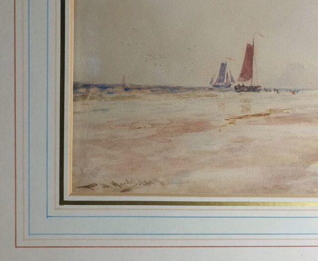Beach with Grounded Boats by Thomas Bush Hardy