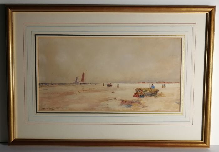 Beach with Grounded Boats by Thomas Bush Hardy
