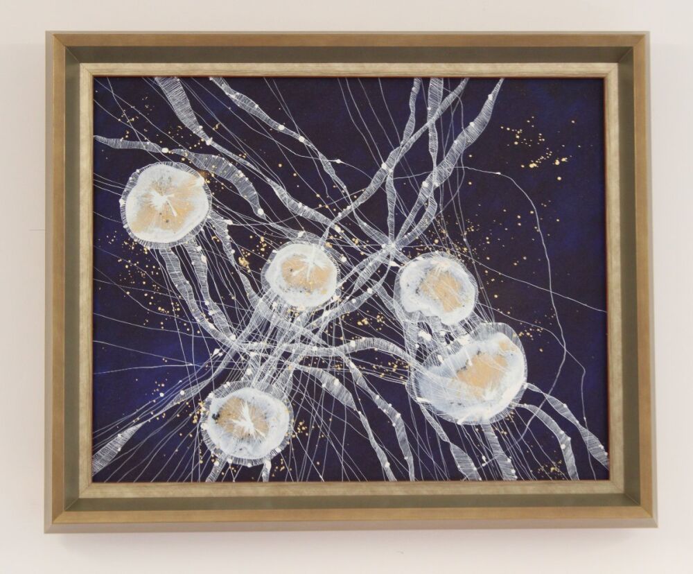 Acrylic Painting of Abstract Jellyfish