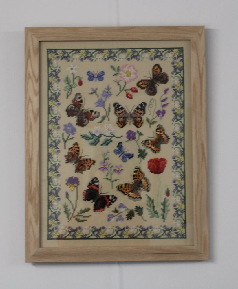 Cross Stitch of Flowers and Butterflies