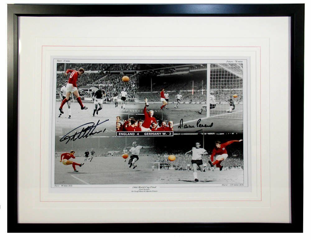 Autographed England v Germany 1966 World Cup Print