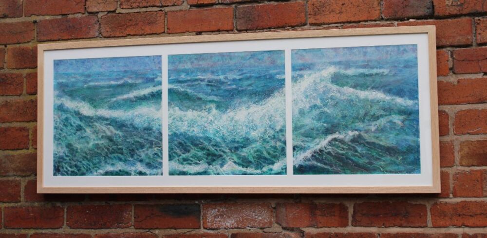 Multi Aperture Mount for Triptych of Crashing Ocean Waves