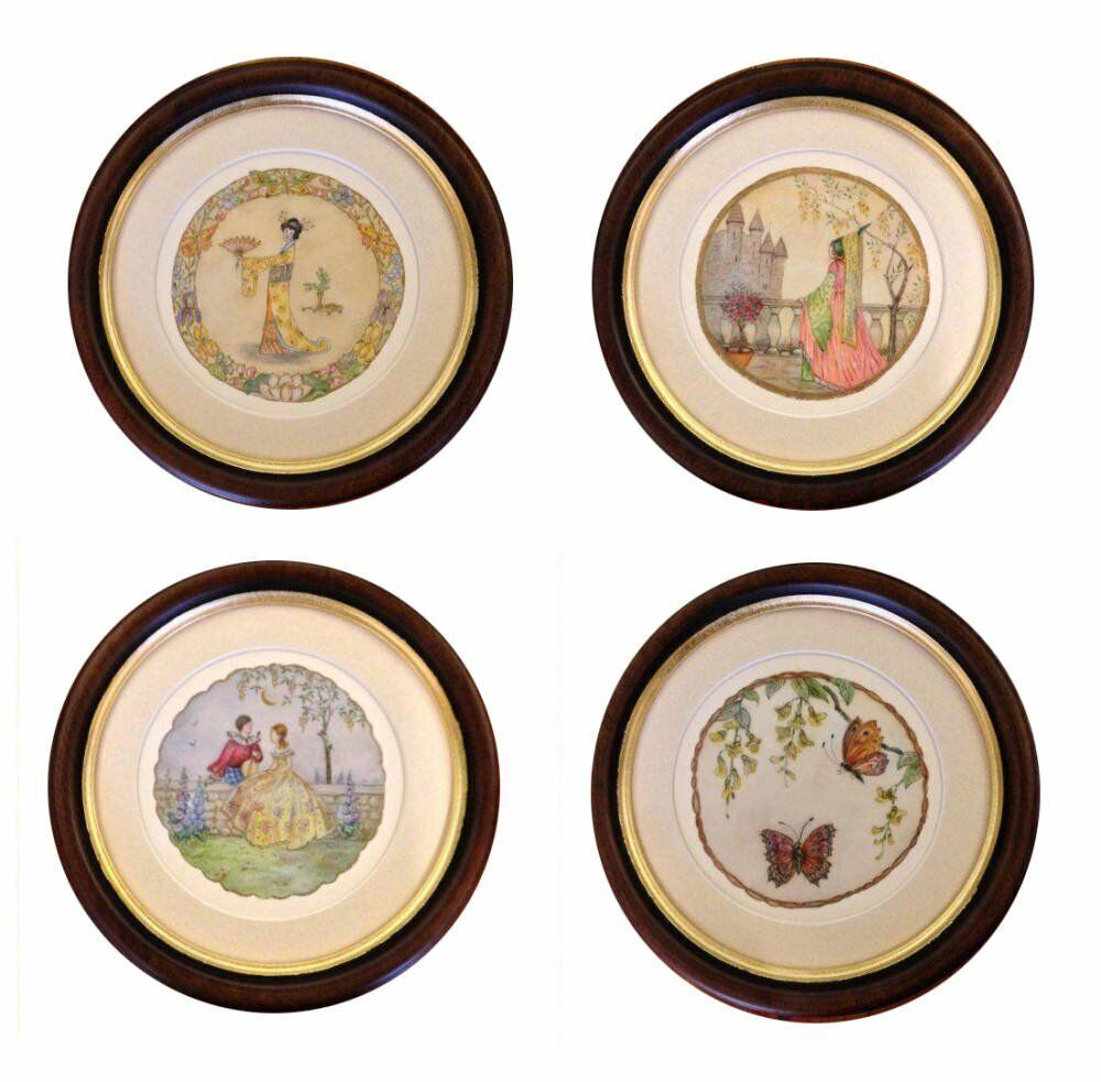 Round Frames for Four Original Paintings