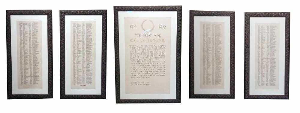 Large Frames for Roll of Honour from The Great War