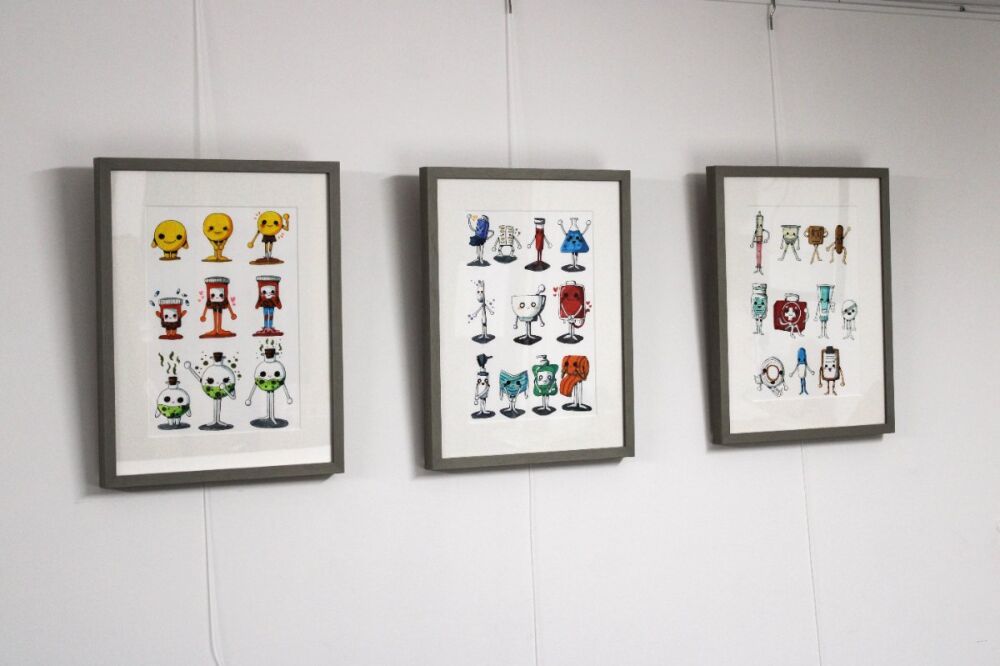 Watercolours of Medical Equipment Caricatures