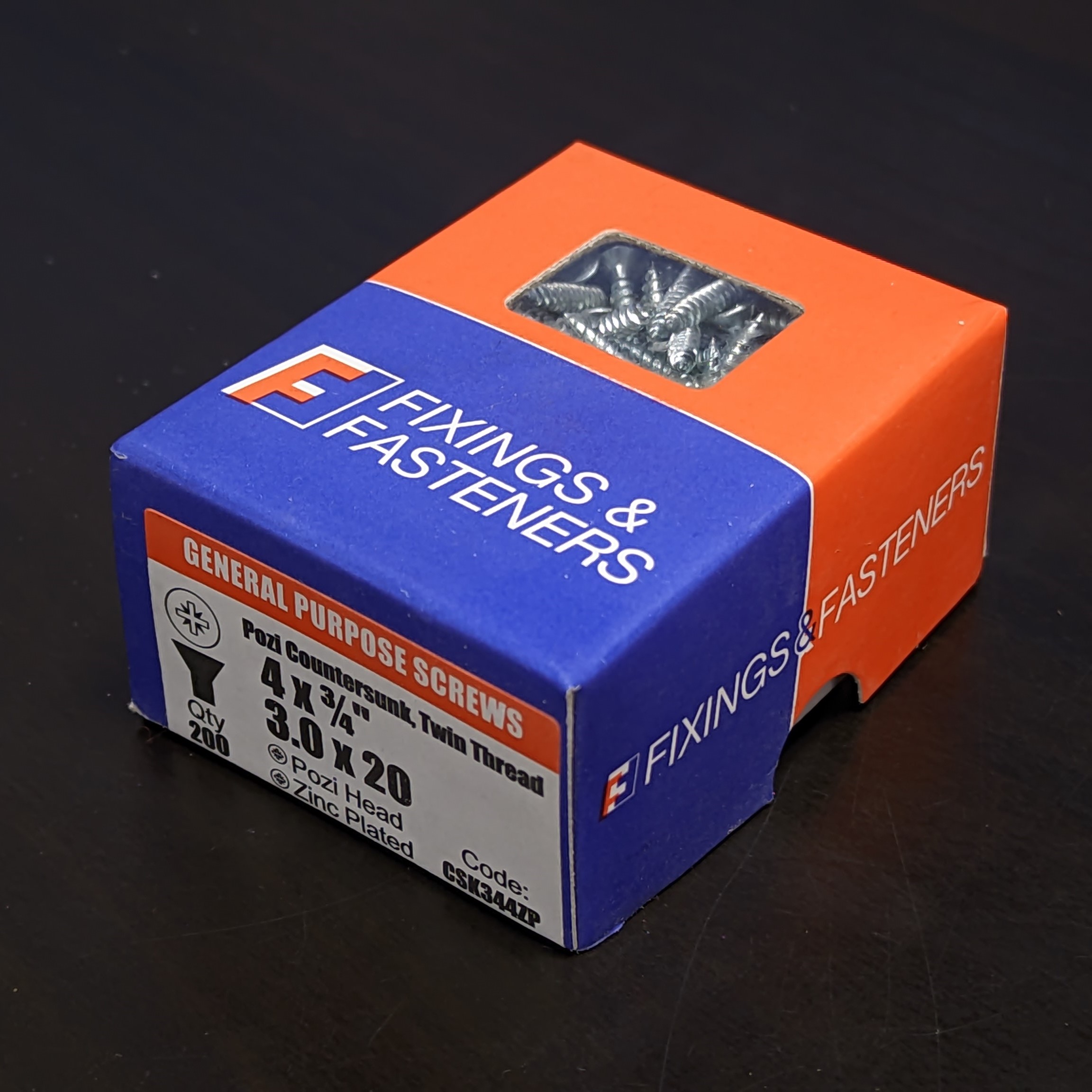 Pozi Zinc Plated Wood Screws 0.75x4 3x20mm