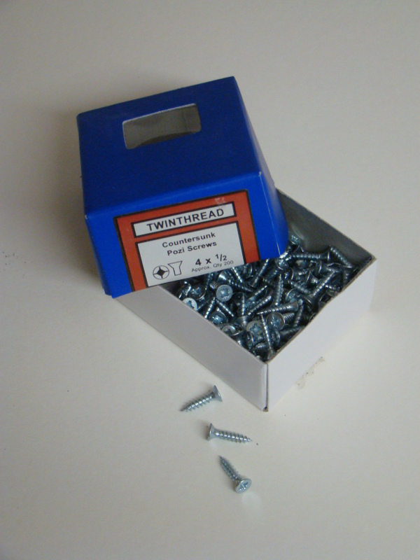 Pozi Zinc Plated Wood Screws 0.5x4 3x12mm