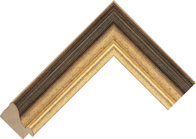 1600AG - Gold/Black - 44mm wide picture frame chevron