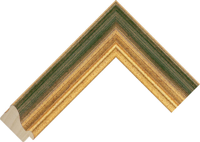 1600GG - Gold/Green - 44mm wide picture frame chevron