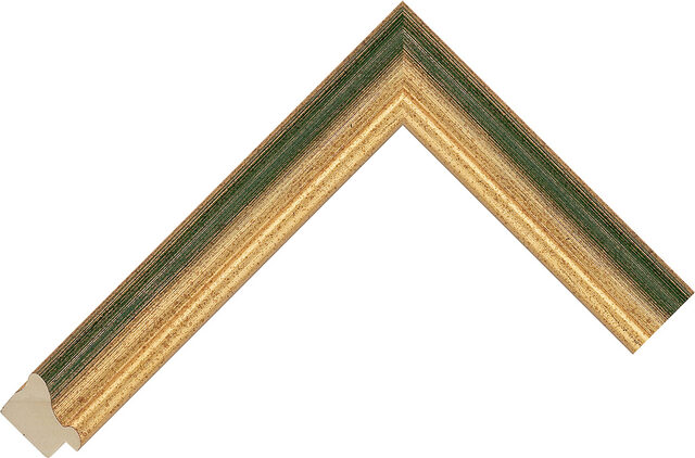 1800GN - Gold/Green - 26mm wide picture frame chevron
