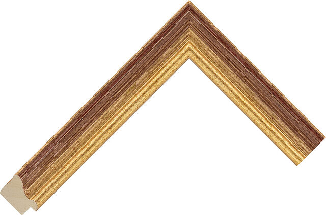 1800RG - Gold/Red - 26mm wide picture frame chevron