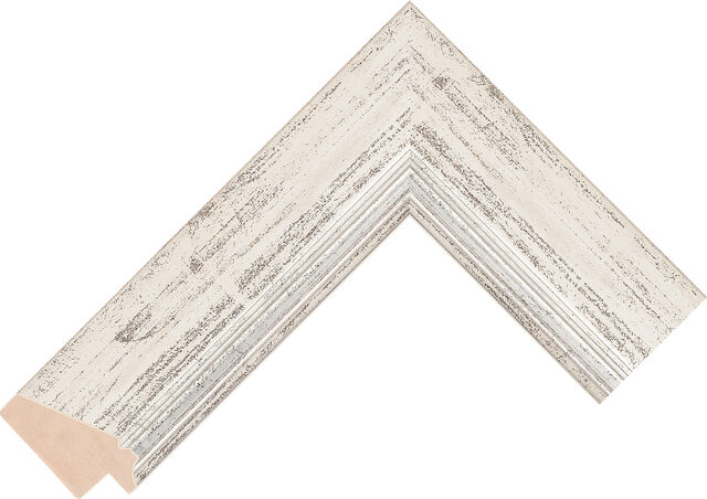 202560348 - Silver - 50mm wide picture frame chevron