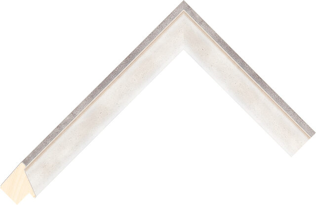203073102 - White/Silver - 23mm wide picture frame chevron