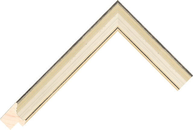 218140624 - White Gold - 23mm wide picture frame chevron