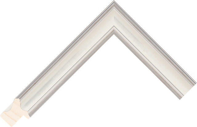 280183021 - White/Silver - 25mm wide picture frame chevron