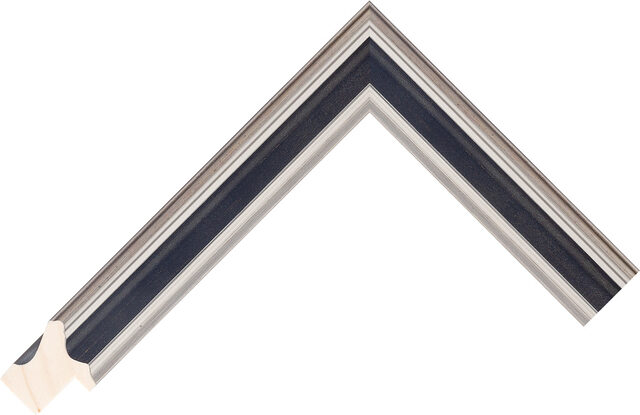 280183022 - Black/Silver - 25mm wide picture frame chevron