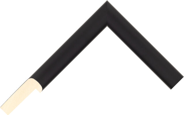Corner sample of Black Cushion Ayous Frame Moulding