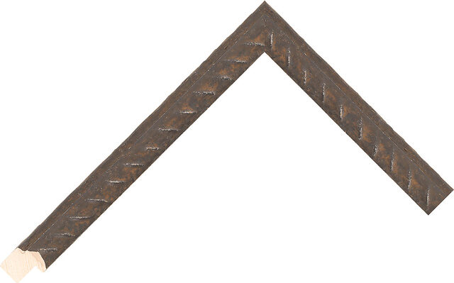 288620 - Aged Steel - 18mm wide picture frame chevron