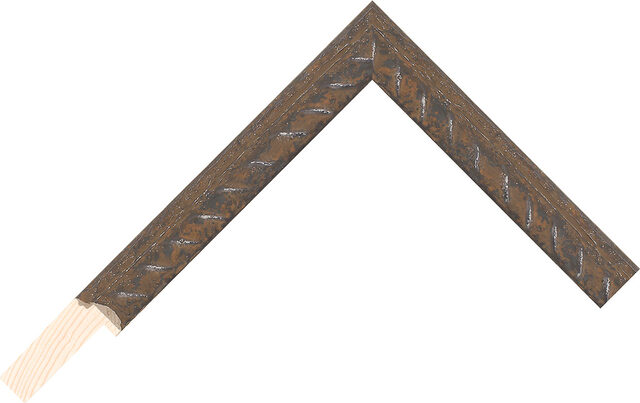 291620 - Aged Steel - 18mm wide picture frame chevron