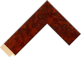 Corner sample of Walnut Flat Fir FJ Frame Moulding