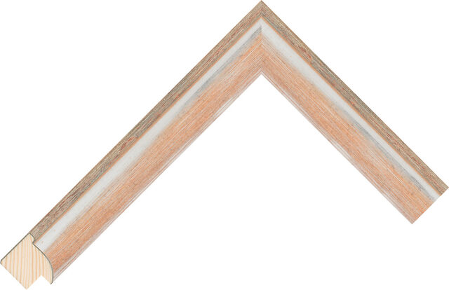 342605 - Silver/Orange - 25mm wide picture frame chevron