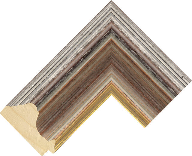 354511130 - Medium Brown - 74mm wide picture frame chevron