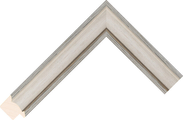 364500 - Ivory/Silver - 30mm wide picture frame chevron