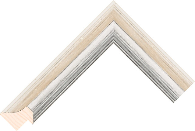 387001358 - Silver - 35mm wide picture frame chevron