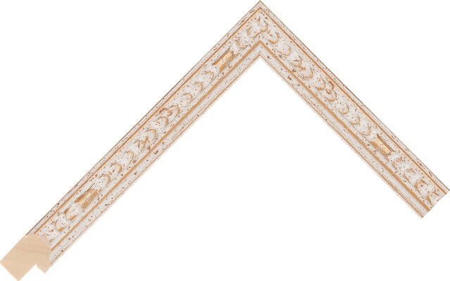 393620520 - Cream/Gold - 19mm wide picture frame chevron