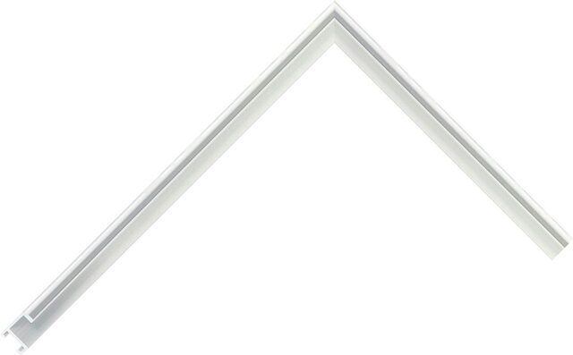 Corner sample of Silver Polished Flat Aluminium Frame Moulding