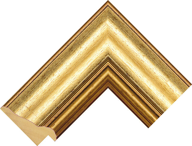 410245000 - Gold - 63mm wide picture frame chevron