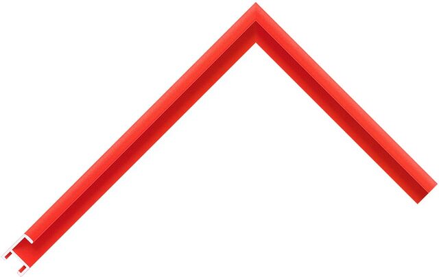 Corner sample of Red Flat Aluminium Frame Moulding