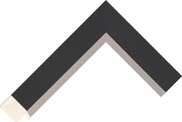 Corner sample of Black/Pewter Flat Pine & Spruce Frame Moulding