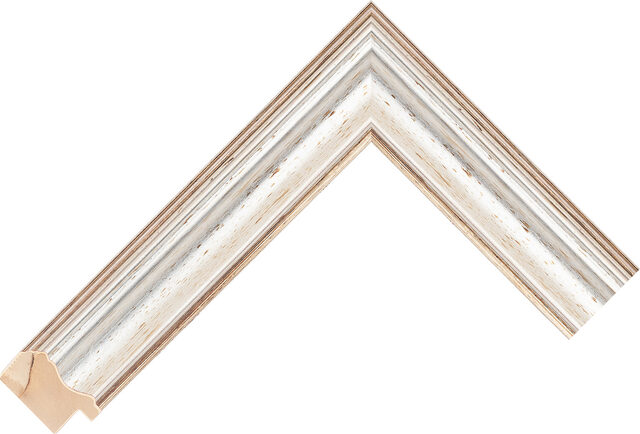 413245000 - Silver - 35mm wide picture frame chevron