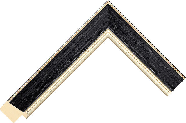 415301 - Ebony/Silver - 30mm wide picture frame chevron