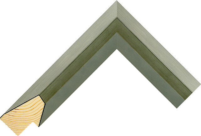 431433 - Metallic Grey - 34mm wide picture frame chevron