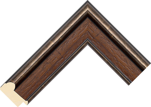 435304 - Walnut/Pewter - 45mm wide picture frame chevron