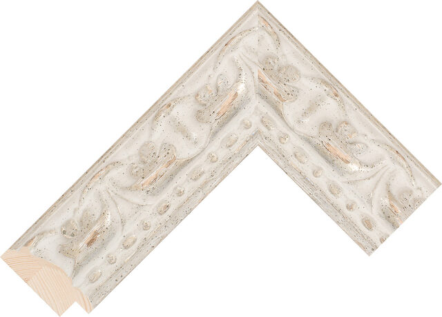 450543 - Silver/White - 50mm wide picture frame chevron