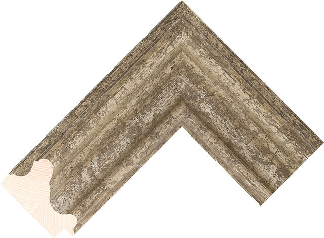 600541 - Silver - 80mm wide picture frame chevron