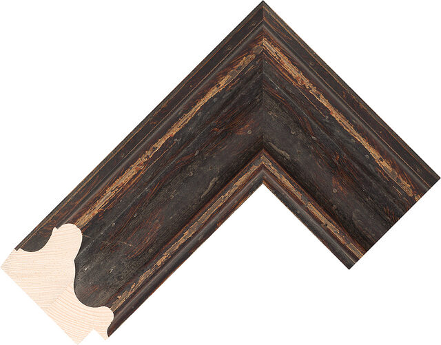 80mm Wide Brown Scoop Pine & Spruce Picture Frame Moulding (AQ.600542) chevron image