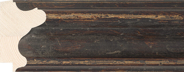 80mm Wide Brown Scoop Pine & Spruce Picture Frame Moulding (AQ.600542) profile image