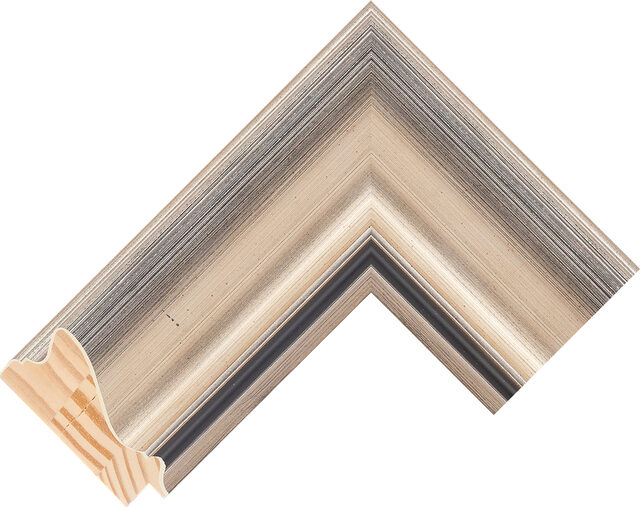 605348000 - Silver - 76mm wide picture frame chevron