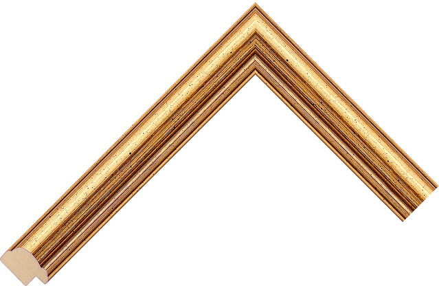 Corner sample of Gold Cushion Jenitri Frame Moulding