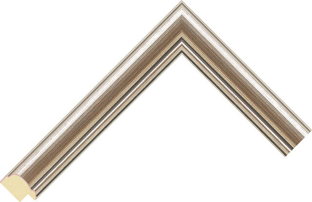 621348000 - Silver - 25mm wide picture frame chevron
