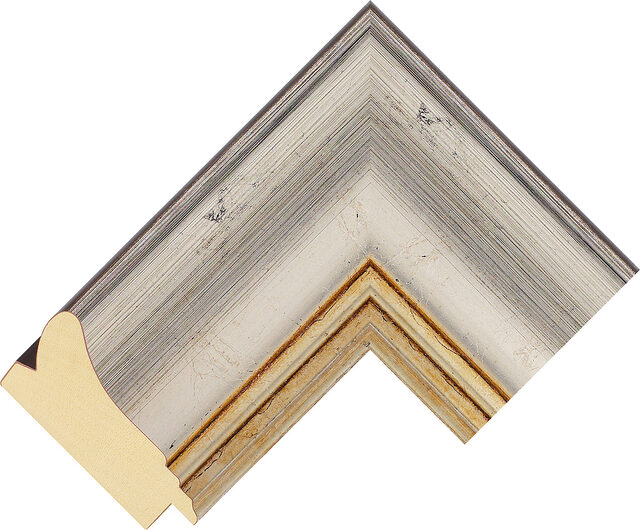 624348000 - Silver - 80mm wide picture frame chevron