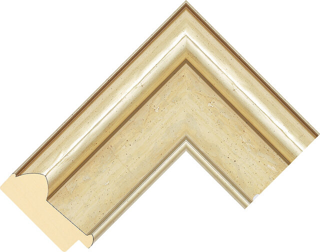 645305 - Ivory/Silver - 70mm wide picture frame chevron